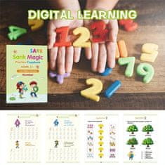 Netscroll Edukativni set radnih bilježnica za djecu, 4 teme, pisanje i računanje s magičnom olovkom koja se briše, višekratna upotreba, od 3 godine, KidBook