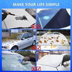 Netscroll Magnetna zaštita za vjetrobransko staklo, pokrivalo za auto staklo protiv leda, snijega i sunca, univerzalna, jednostavna montaža, 140x110 cm, MagneticCarCover