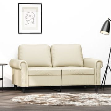 Vidaxl Dvosjed Kauč Krem 120 cm Imitacija Kože