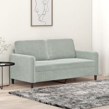 Vidaxl Dvosjed Sofa Svijetlo siva 140 cm Presvučena baršunom