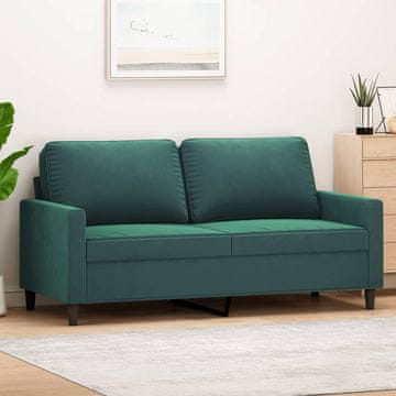 Vidaxl Dvosjed Tamnozelena 140 cm Presvučena baršunom