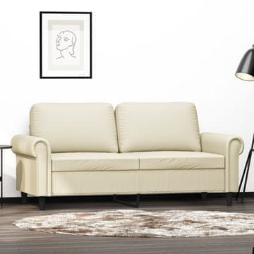 Vidaxl Dvosjed Kauč Krem 140 cm Imitacija Kože
