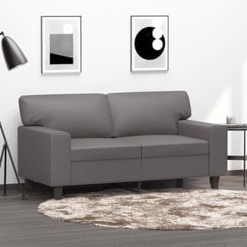 Vidaxl Dvosjed, siva, 120 cm, umjetna koža