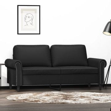 Vidaxl Dvosjed, crna, 140 cm, umjetna koža
