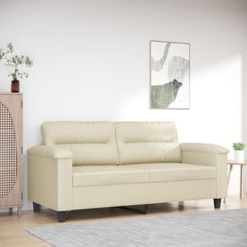Vidaxl Dvosjed Kauč Krem 140 cm Imitacija Kože