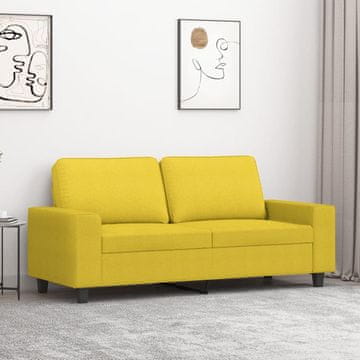 Vidaxl Dvosjed Kauč Svijetložute boje 140 cm Presvlaka od tkanine