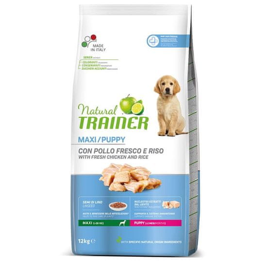 TRAINER Natural Maxi Puppy hrana za štenad, s piletinom, 12 kg
