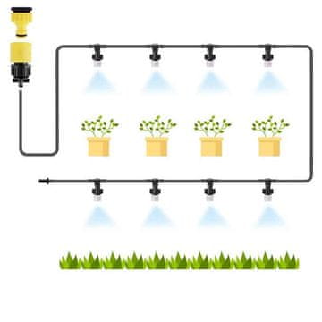 Netscroll Sustav za hlađenje vodenom maglicom, 10 m, za vrt, terasu, balkon ili staklenik, UV otporna cijev, jednostavna montaža, MistRefresh