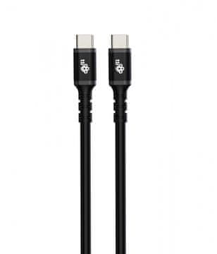 slomart TB Kabel USB C - USB C, 1m, silikonski, crni, 100W