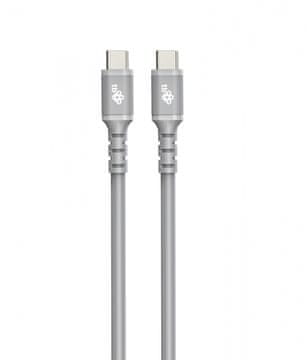 slomart TB Kabel USB C - USB C, 1m, silikonski, sivi, 100W