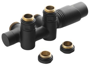 Bruckner Termostatski set za kombinirano grijanje WICHER COMBI, crna mat, središnji priključak 50mm