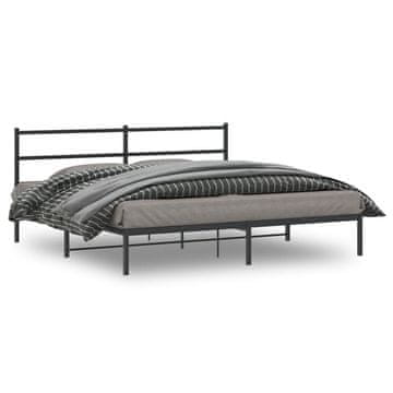 Vidaxl Metalni okvir kreveta s uzglavljem crni 193x203 cm