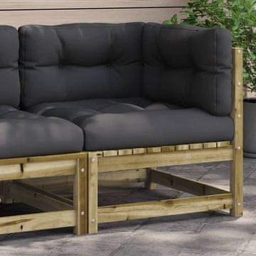 Vidaxl Vrtna kutna sofa s jastucima, impregnirano borovo drvo
