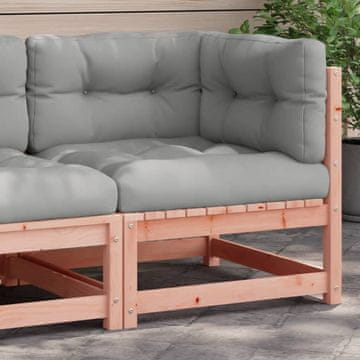 Vidaxl Vrtna kutna sofa s jastucima, masivno drvo duglazije