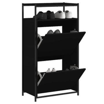 Vidaxl Ormarić za cipele Crni 60x34x112 cm Materijal na bazi drveta