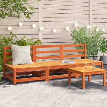 Vidaxl Vrtne sofe bez naslona za ruke, set od 3, smeđe, 70x70x67 cm