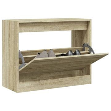 Vidaxl Ormarić za cipele Sonoma hrast 80x34x63 cm, Materijal na bazi drveta