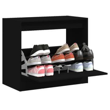 Vidaxl Ormarić za cipele Crni 80x42x69 cm Materijal na bazi drveta