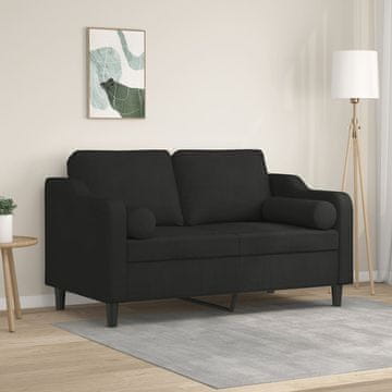 Vidaxl Dvosjed s jastucima, crna, 120 cm, tkanina