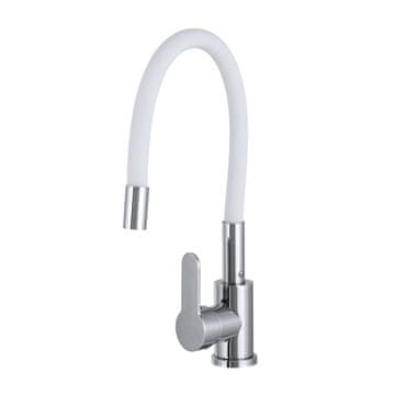 slomart Flex 2000 slavina s fleksibilnim kuhinjskim izlivom, bijela