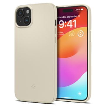 Spigen Zaštitna futrola za iPhone 15 Plus Thin Fit bež boje