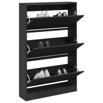 Vidaxl Ormarić za cipele Crni 80x21x125,5 cm Materijal na bazi drveta