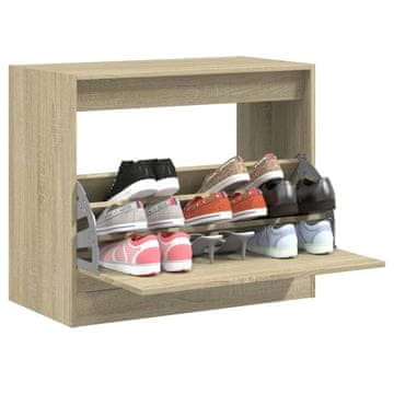 Vidaxl Ormarić za cipele Sonoma hrast 80x42x69 cm, Materijal na bazi drveta