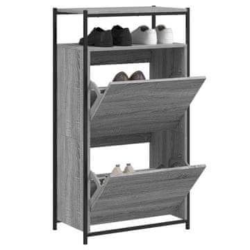 Vidaxl Ormarić za cipele, sivi hrast sonoma, 60x34x112 cm