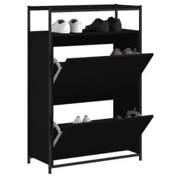 Vidaxl Ormarić za cipele Crni 75x34x112 cm Materijal na bazi drveta
