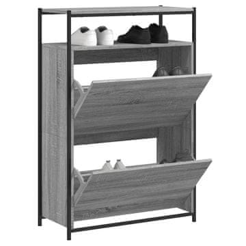 Vidaxl Ormarić za cipele, sivi hrast sonoma, 75x34x112 cm