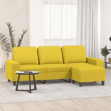Vidaxl Trosjed s podnožjem, svijetložuta, 180 cm, tkanina