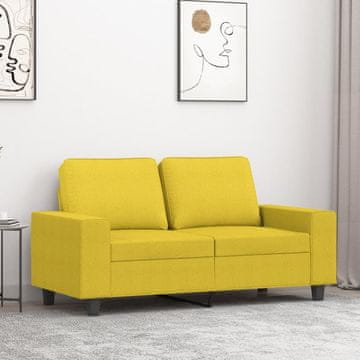 Vidaxl Dvosjed Kauč Svijetložute boje 120 cm, presvlaka od tkanine