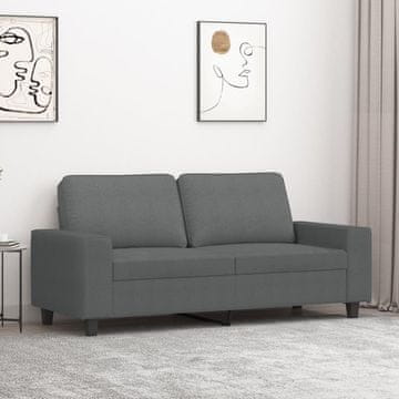 Vidaxl Dvosjed, tamno siva, 140 cm, presvučena tkaninom
