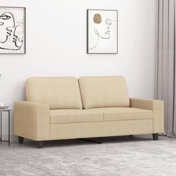 Vidaxl dvosjed, krem, 140 cm, presvučen tkaninom
