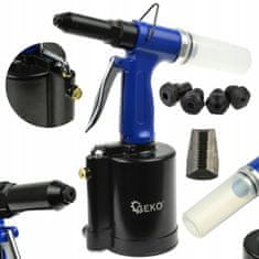 GEKO Pneumatski set za zakivanje za zakovice 2,4-6,4 mm