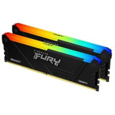 Kingston Fury Beast RGB memorija (RAM), 32 GB (2x 16 GB kit), DDR4, 3200 MHz, CL16, DIMM (KF432C16BB12AK2/32)