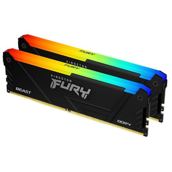 Kingston Fury Beast RGB memorija (RAM), 32 GB (2x 16 GB kit), DDR4, 3200 MHz, CL16, DIMM (KF432C16BB12AK2/32)