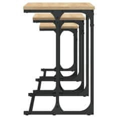 Vidaxl Uklapajući stolići za kavu 3 kom boja hrasta konstruirano drvo