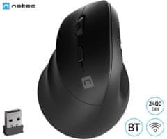Natec CRAKE 2 vertikalni bežični miš, 2400DPI, Bluetooth, za ljevoruke korisnike