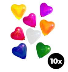 Aga4Kids Lateks balon Srce s LED diodom mix boja 25 cm 10 komada