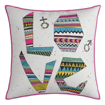 Darymex Ukrasna jastučnica 43x43 s baršunastim rubom VELVET artistic LOVE