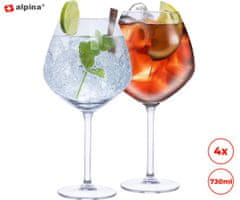 Alpina set čaša za gin tonic, 730 ml, 4/1 (made in EU)