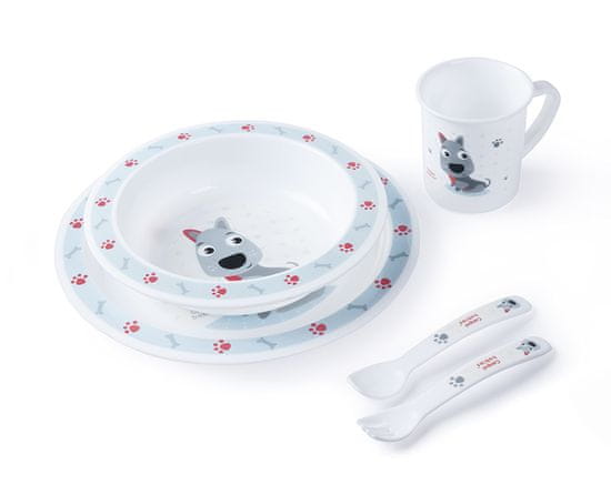 Canpol babies komplet s priborom za jelo Colorful Animal, plastičan