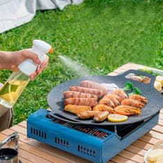 Netscroll Inovativna žar‑ponva bez prijanjanja, okrugla žar ponva 32 cm, ponva za grill, za meso, ribu i povrće, za plin, drveni ugljen i elektriku, NoStickPan