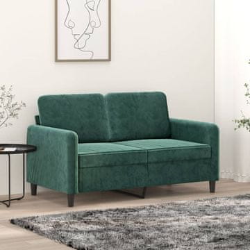 Vidaxl Dvosjed Tamnozelena 120 cm Presvučena Baršunom