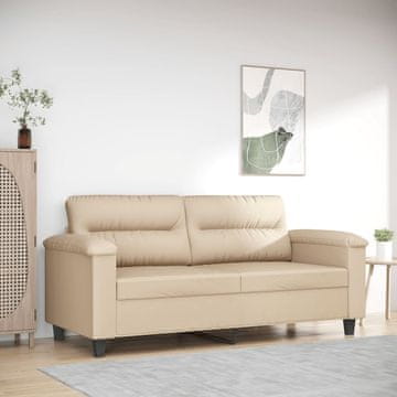 Vidaxl Dvosjed Krem 140 cm Presvučen Mikrofibrom