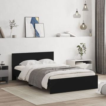 Vidaxl Okvir kreveta s uzglavljem crni 120x190 cm