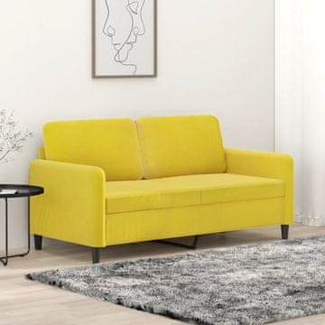 Vidaxl Dvosjed Kauč Žuti 140 cm Baršunasti Presvlaka