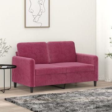 Vidaxl Dvosjed Kauč Vinsko Crvene 120 cm Tapeciran Baršunom