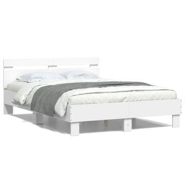 Vidaxl Okvir kreveta s uzglavljem bijeli 120x190 cm